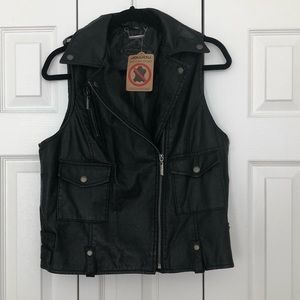 Moto vegan leather vest